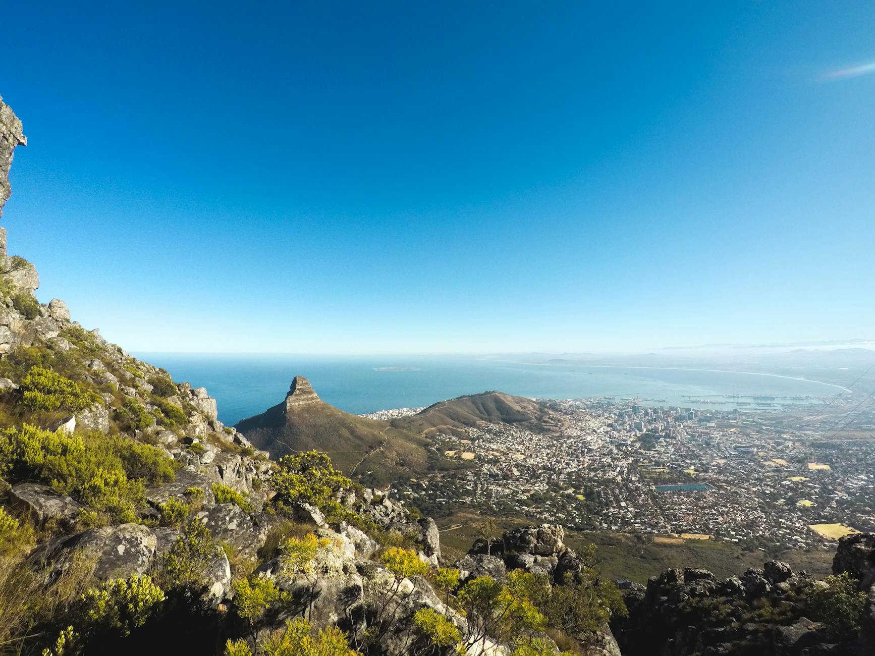 Aerial view of Cape Town from Table Mountain